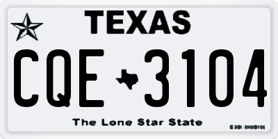 TX license plate CQE3104