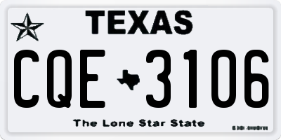 TX license plate CQE3106