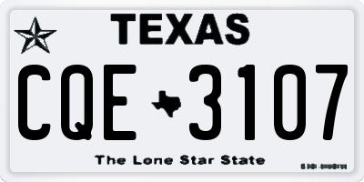 TX license plate CQE3107
