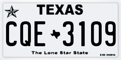 TX license plate CQE3109