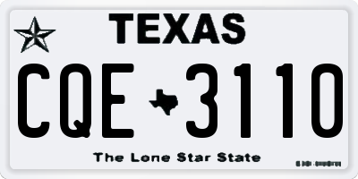 TX license plate CQE3110