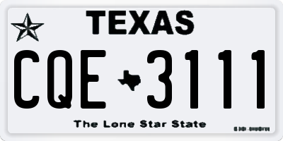 TX license plate CQE3111