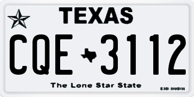 TX license plate CQE3112