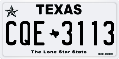 TX license plate CQE3113
