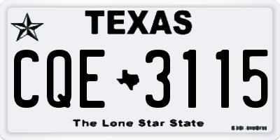TX license plate CQE3115