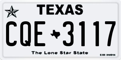 TX license plate CQE3117