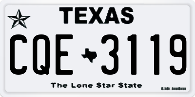 TX license plate CQE3119