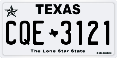 TX license plate CQE3121