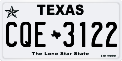 TX license plate CQE3122