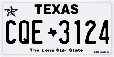 TX license plate CQE3124