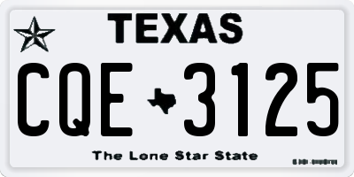 TX license plate CQE3125