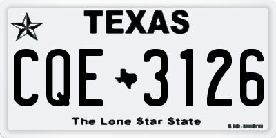 TX license plate CQE3126