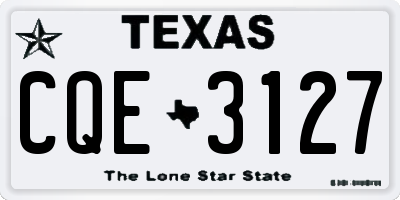 TX license plate CQE3127