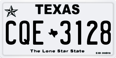 TX license plate CQE3128