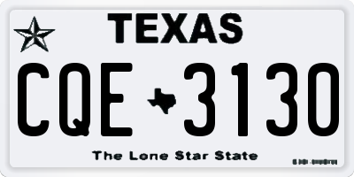 TX license plate CQE3130