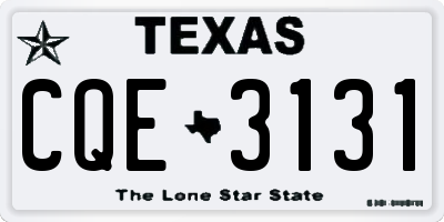 TX license plate CQE3131