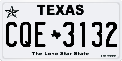 TX license plate CQE3132