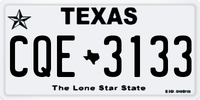 TX license plate CQE3133