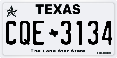 TX license plate CQE3134