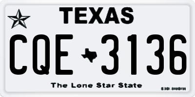 TX license plate CQE3136