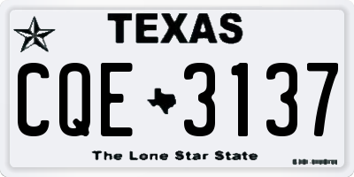 TX license plate CQE3137
