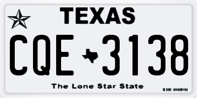 TX license plate CQE3138