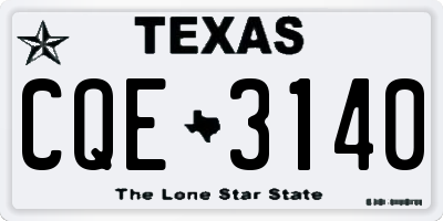 TX license plate CQE3140