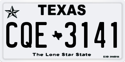 TX license plate CQE3141