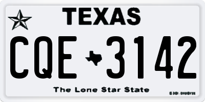 TX license plate CQE3142
