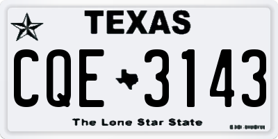 TX license plate CQE3143