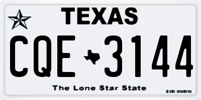 TX license plate CQE3144