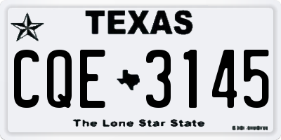 TX license plate CQE3145