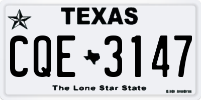 TX license plate CQE3147