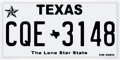 TX license plate CQE3148