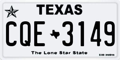 TX license plate CQE3149
