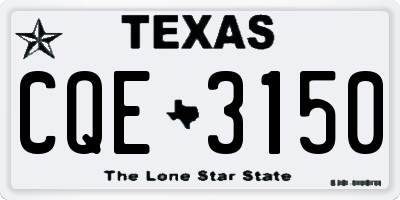 TX license plate CQE3150