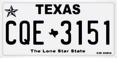 TX license plate CQE3151