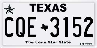 TX license plate CQE3152