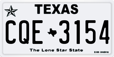 TX license plate CQE3154