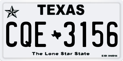 TX license plate CQE3156