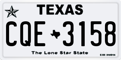 TX license plate CQE3158