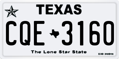 TX license plate CQE3160