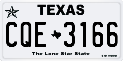 TX license plate CQE3166