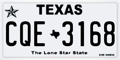 TX license plate CQE3168
