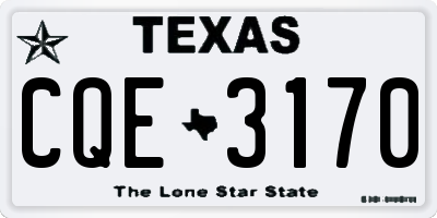 TX license plate CQE3170