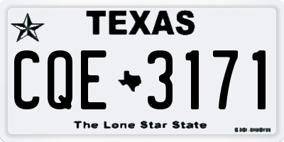 TX license plate CQE3171