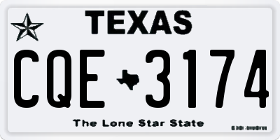 TX license plate CQE3174