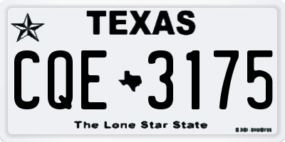 TX license plate CQE3175