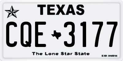 TX license plate CQE3177