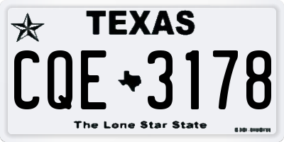 TX license plate CQE3178